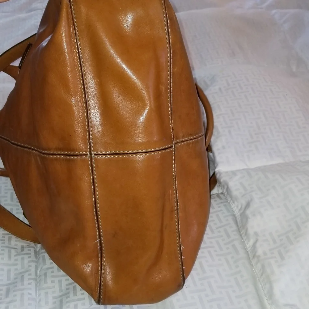 Michael Kors Tan Leather Satchel with Removable Strap